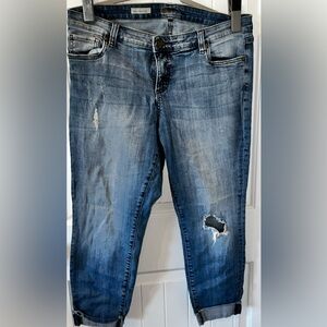 Kut from the Kloth Women's Blue Distressed Straight Leg Jeans